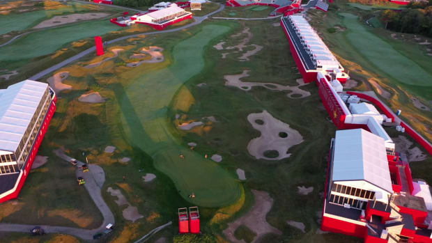Straits Course - Drone View _ Hole 1 Green